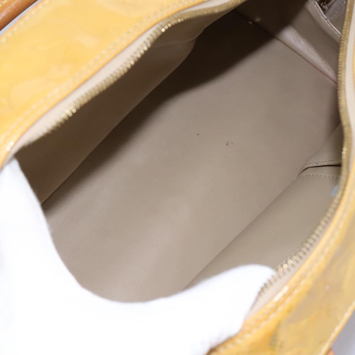 LOUIS VUITTON Monogram Vernis Tompkins Square Hand Bag Beige M91149 Auth mr1101