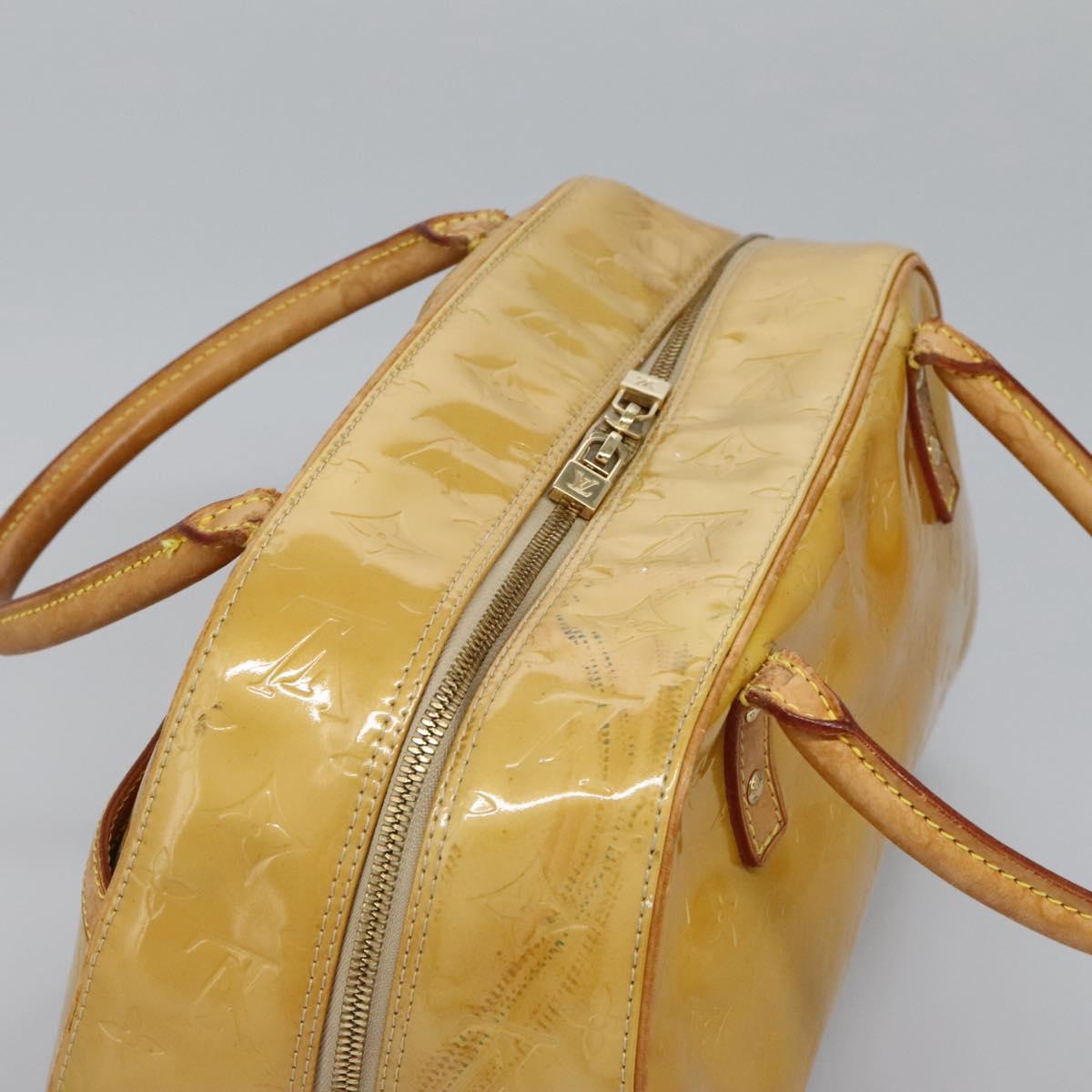 LOUIS VUITTON Monogram Vernis Tompkins Square Hand Bag Beige M91149 Auth mr1101
