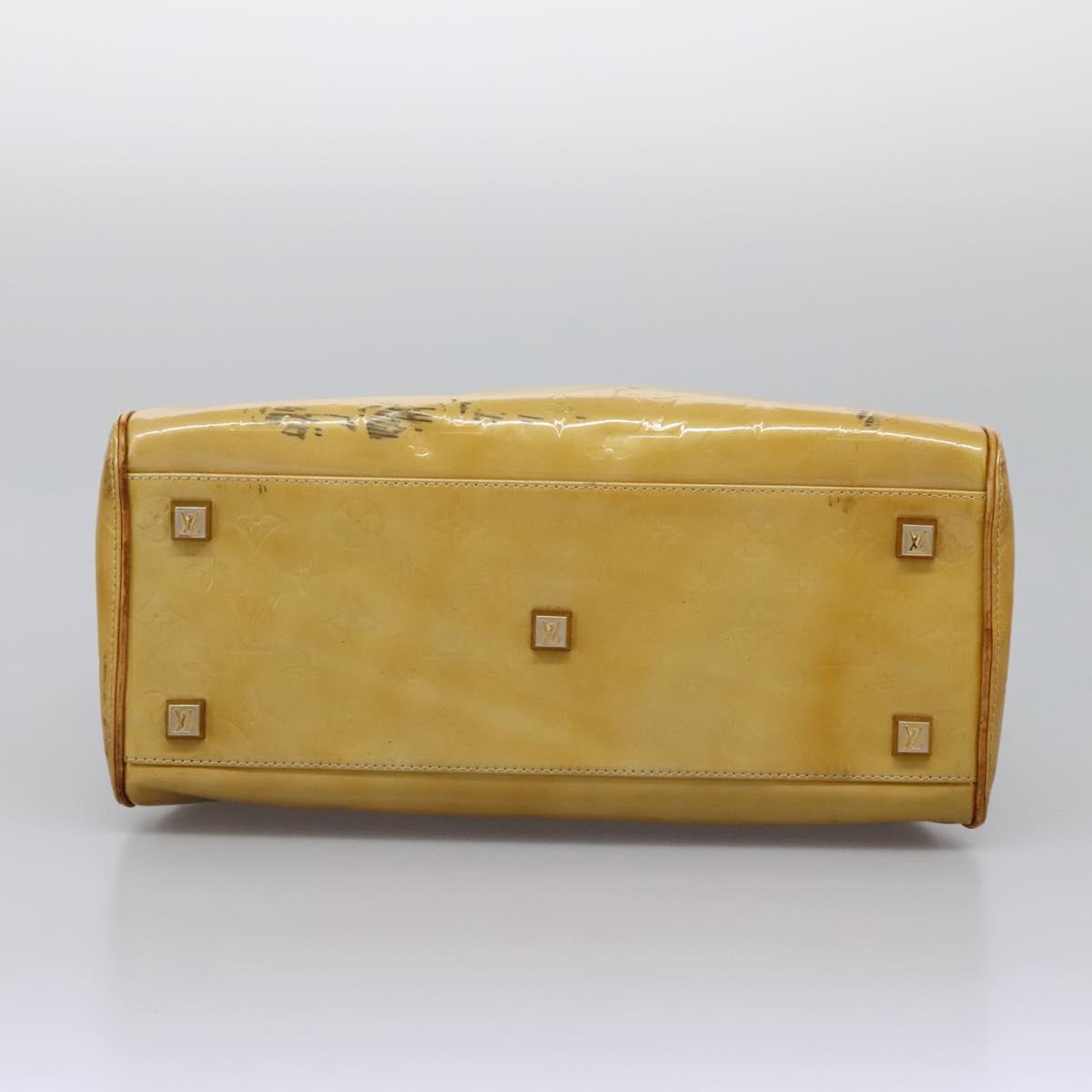 LOUIS VUITTON Monogram Vernis Tompkins Square Hand Bag Beige M91149 Auth mr1101
