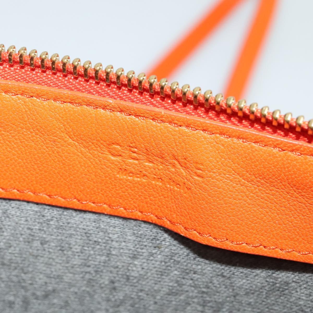 CELINE Trio Shoulder Bag Leather Orange Auth mr1104