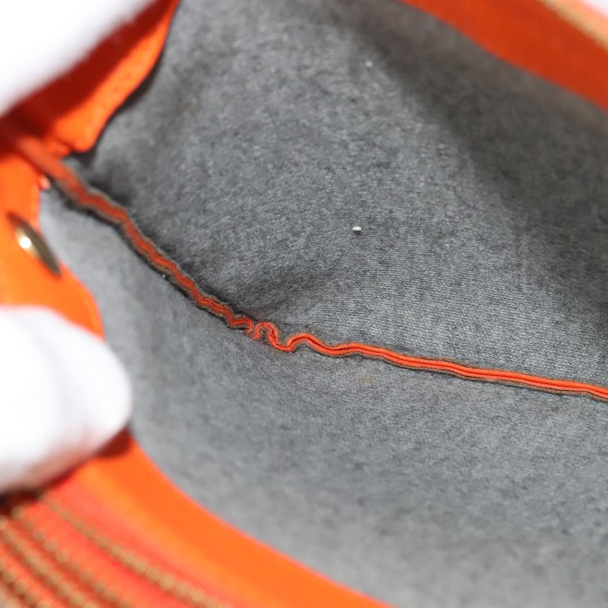 CELINE Trio Shoulder Bag Leather Orange Auth mr1104