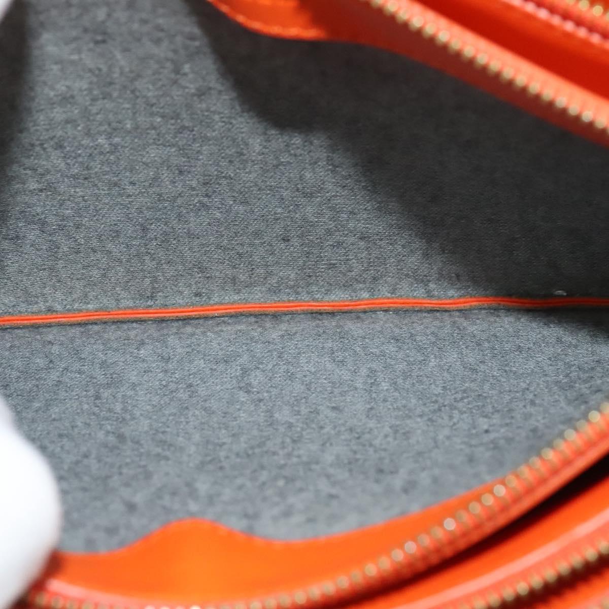 CELINE Trio Shoulder Bag Leather Orange Auth mr1104