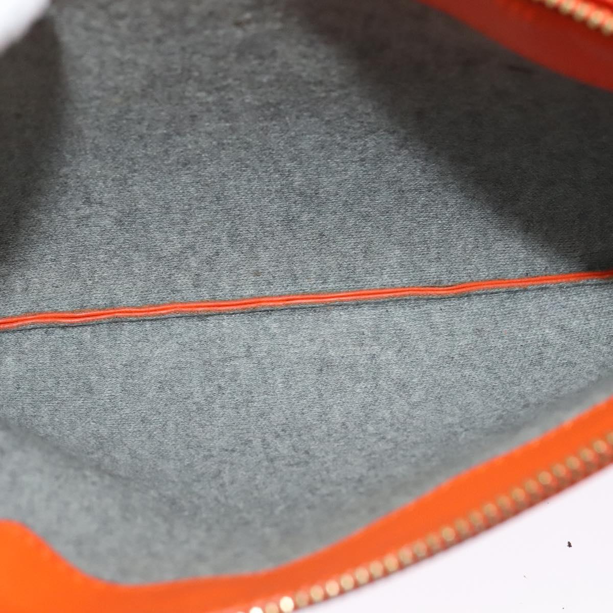 CELINE Trio Shoulder Bag Leather Orange Auth mr1104