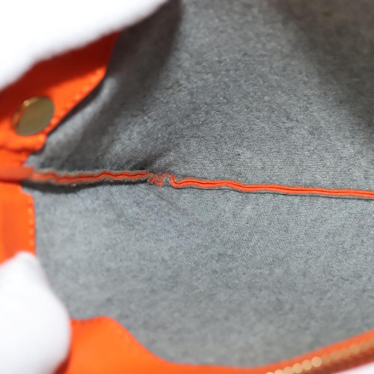 CELINE Trio Shoulder Bag Leather Orange Auth mr1104