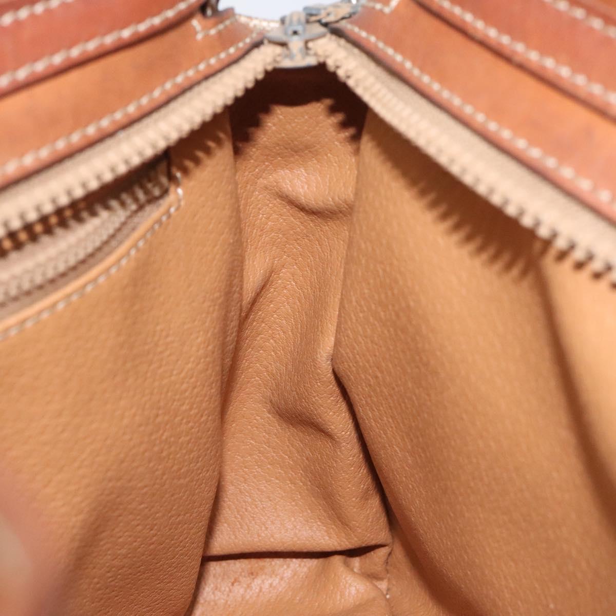 CELINE Macadam Canvas Hand Bag Beige Gold Auth mr1105