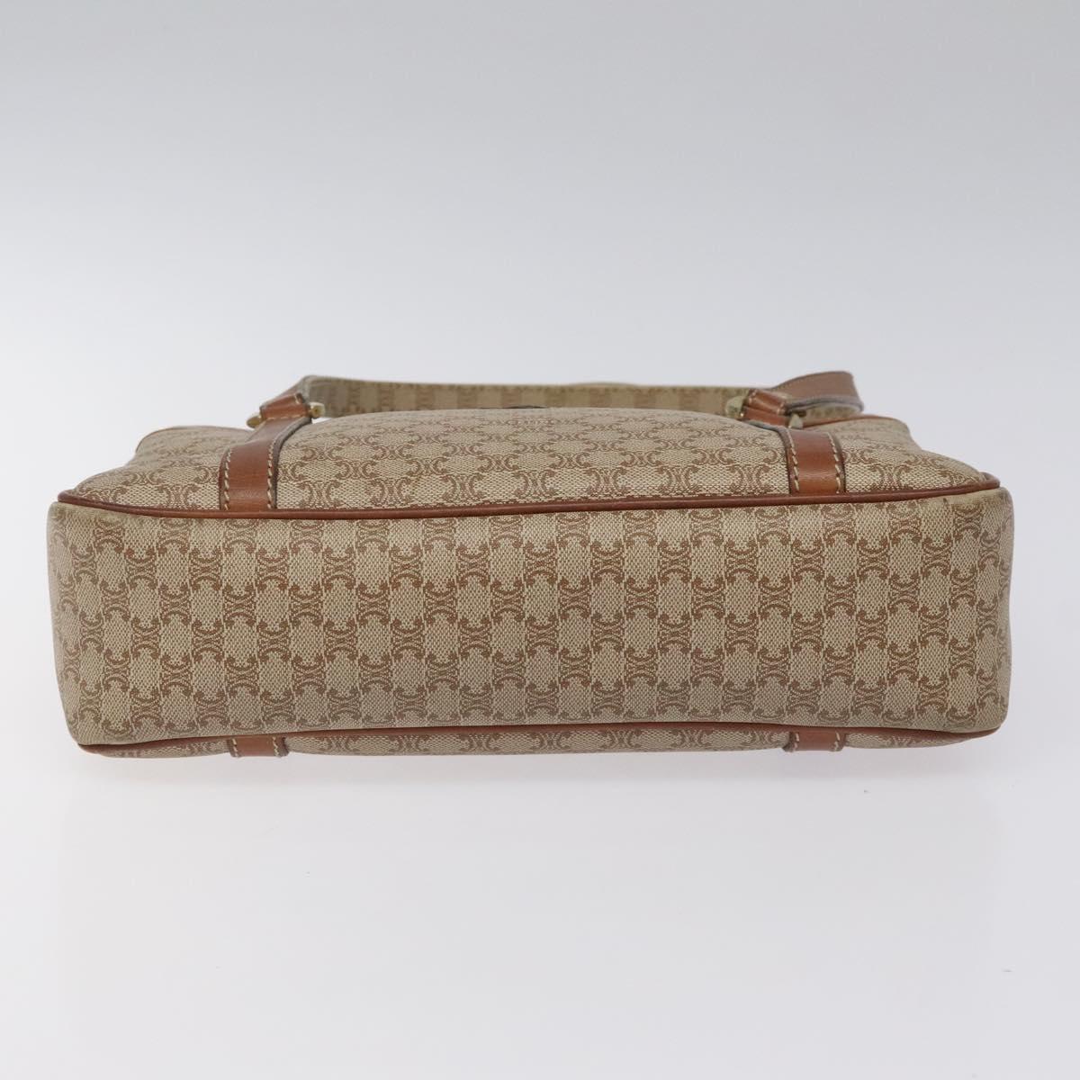 CELINE Macadam Canvas Hand Bag Beige Gold Auth mr1105