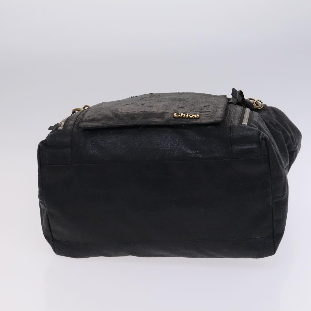 Chloe Hand Bag Leather 3Set Brown Black Auth mr1113