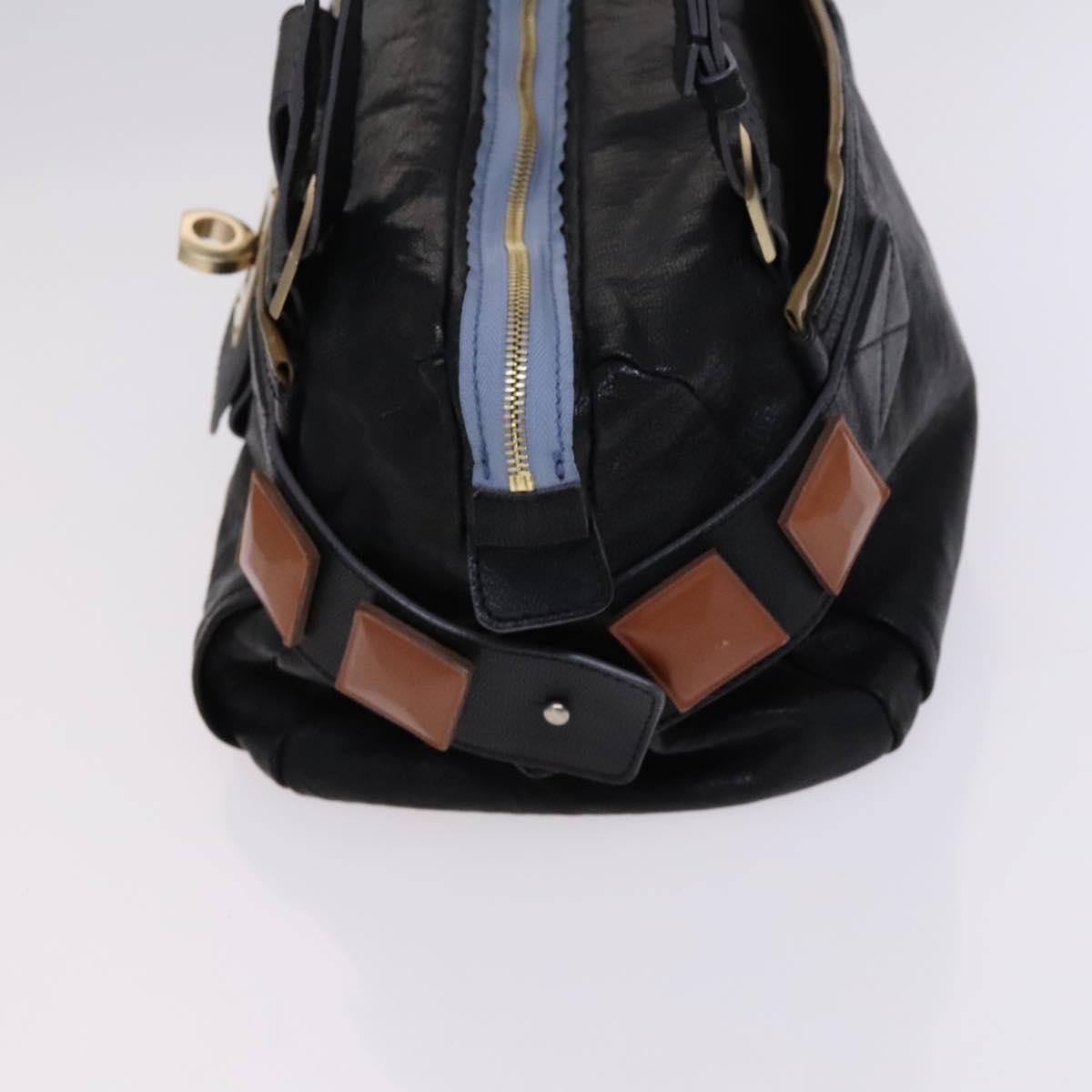 Chloe Hand Bag Leather 3Set Brown Black Auth mr1113