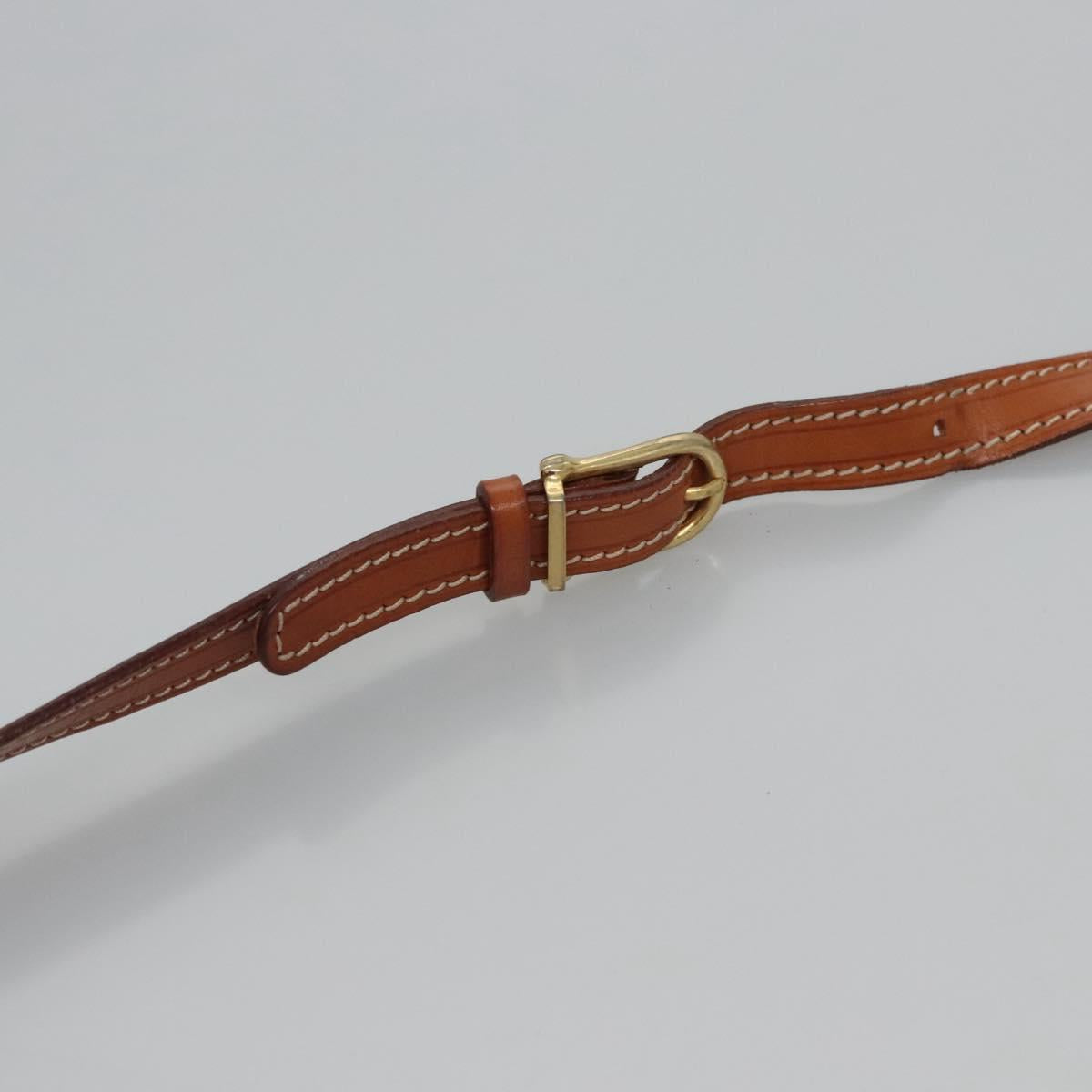 CELINE Macadam Canvas Shoulder Bag PVC Leather Brown Gold Auth mr1125