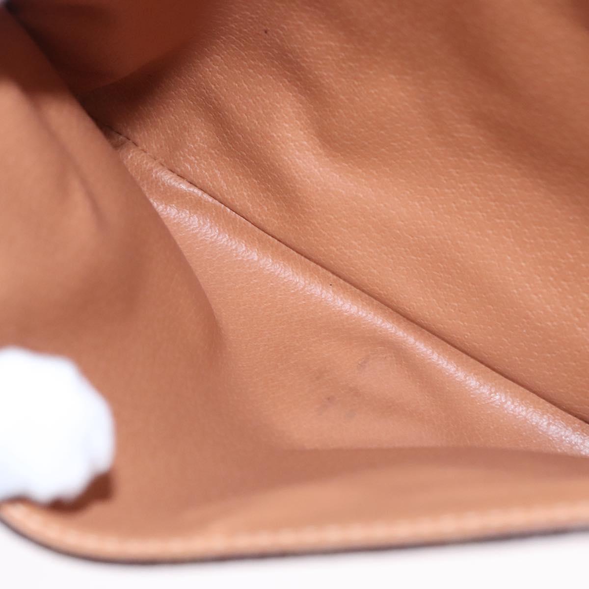 CELINE Macadam Canvas Shoulder Bag PVC Leather Brown Gold Auth mr1129