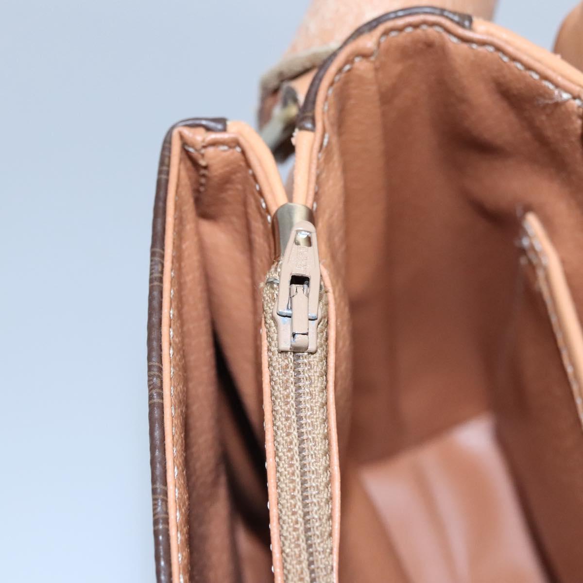 CELINE Macadam Canvas Shoulder Bag PVC Leather Brown Gold Auth mr1129