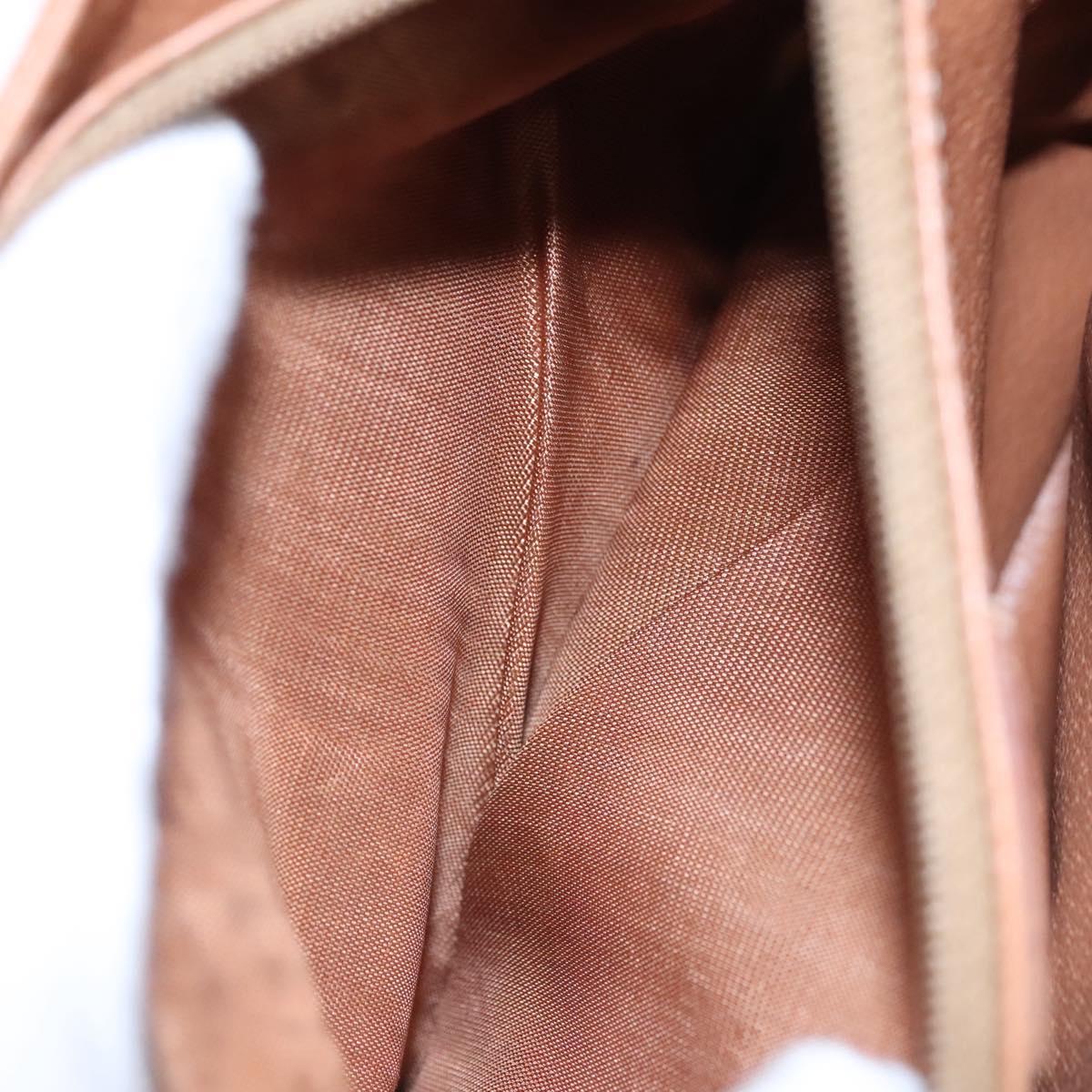 CELINE Macadam Canvas Shoulder Bag PVC Leather Brown Gold Auth mr1129