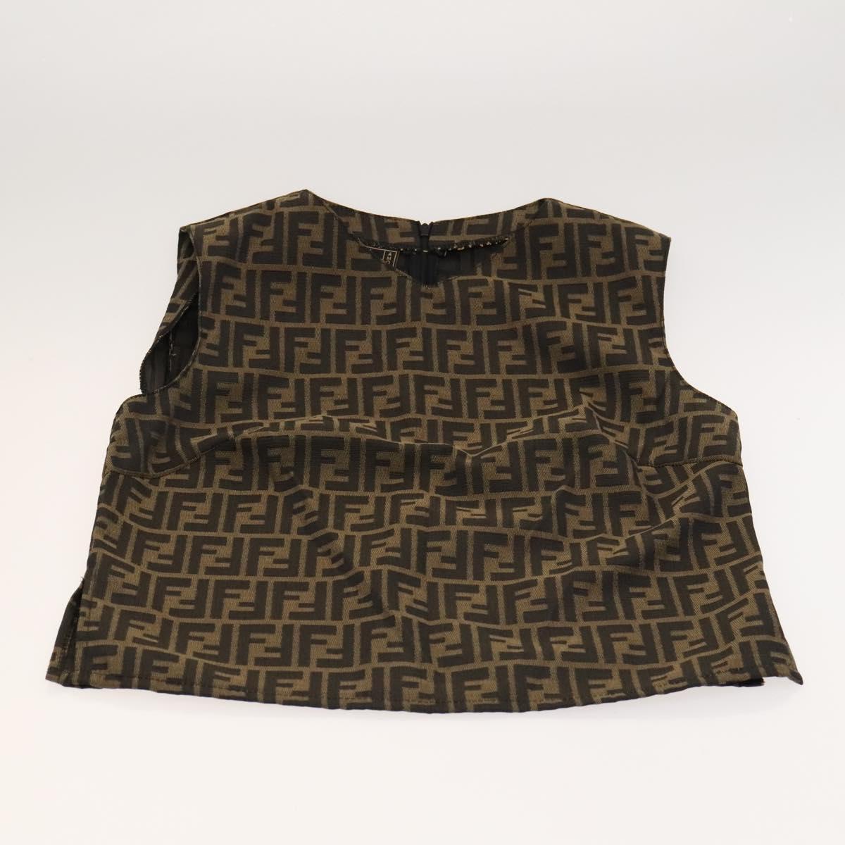 FENDI Zucca Canvas Tank Top Pants Setup Brown Auth mr1155