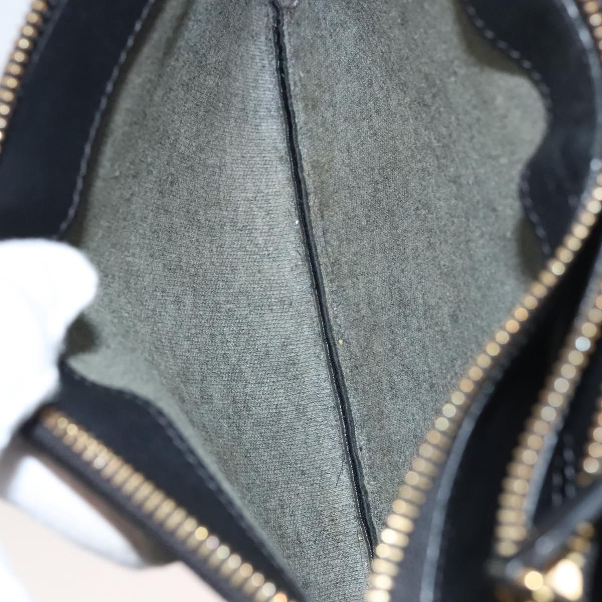 CELINE Trio bag Shoulder Bag Leather Black Gold Auth mr1158