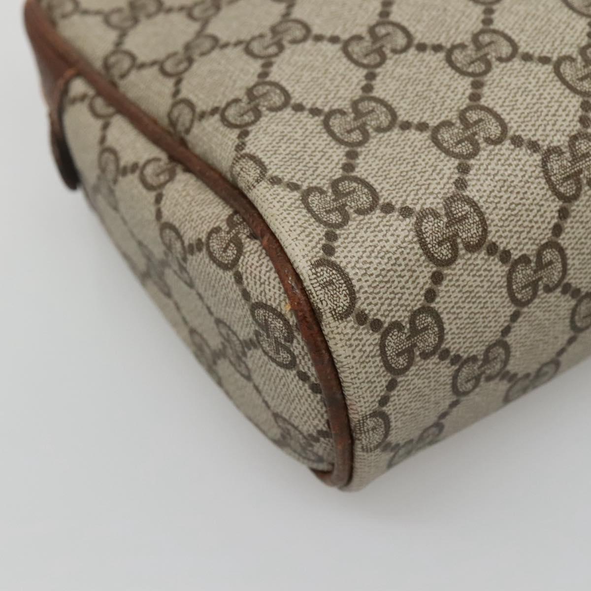 GUCCI GG Supreme Web Sherry Line Clutch Bag PVC Beige Gold 89 01 033 Auth mr1168
