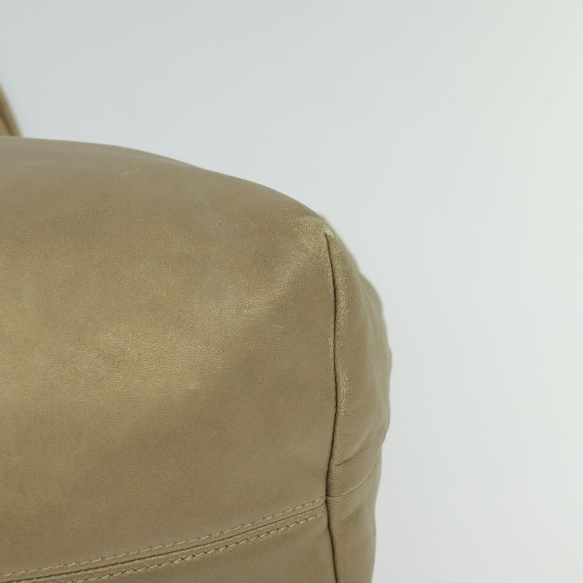 LOEWE Anagram Tote Bag Leather Beige Gold Auth mr1182