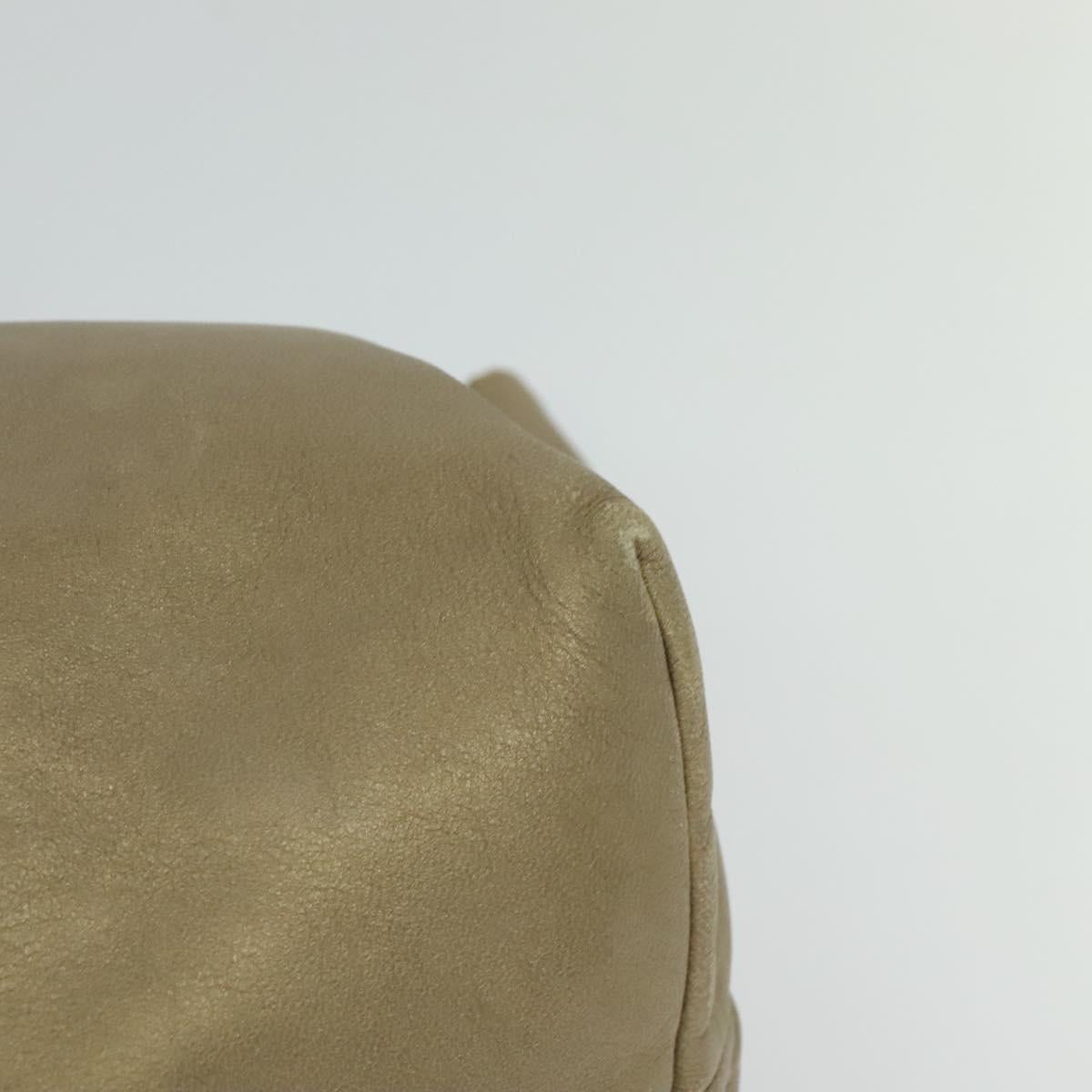 LOEWE Anagram Tote Bag Leather Beige Gold Auth mr1182