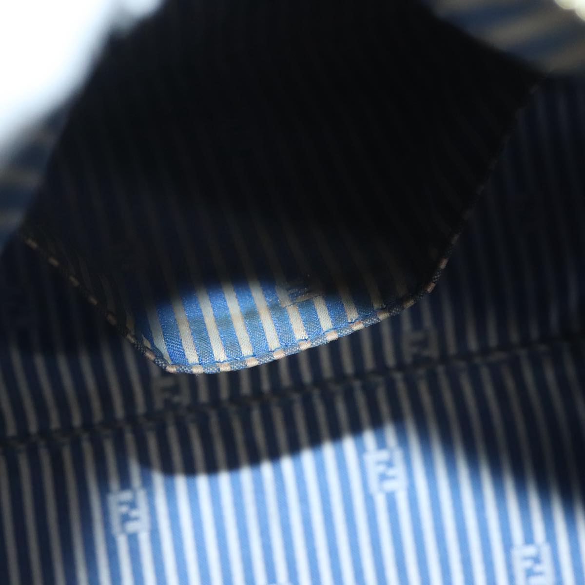 FENDI Zucca Canvas Boston Bag PVC White Gold Auth mr1249