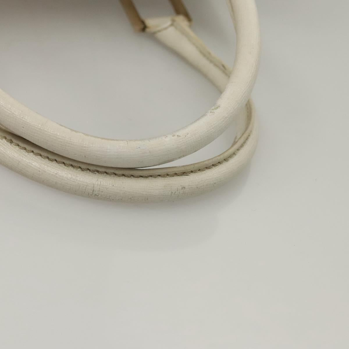 FENDI Zucca Canvas Boston Bag PVC White Gold Auth mr1249