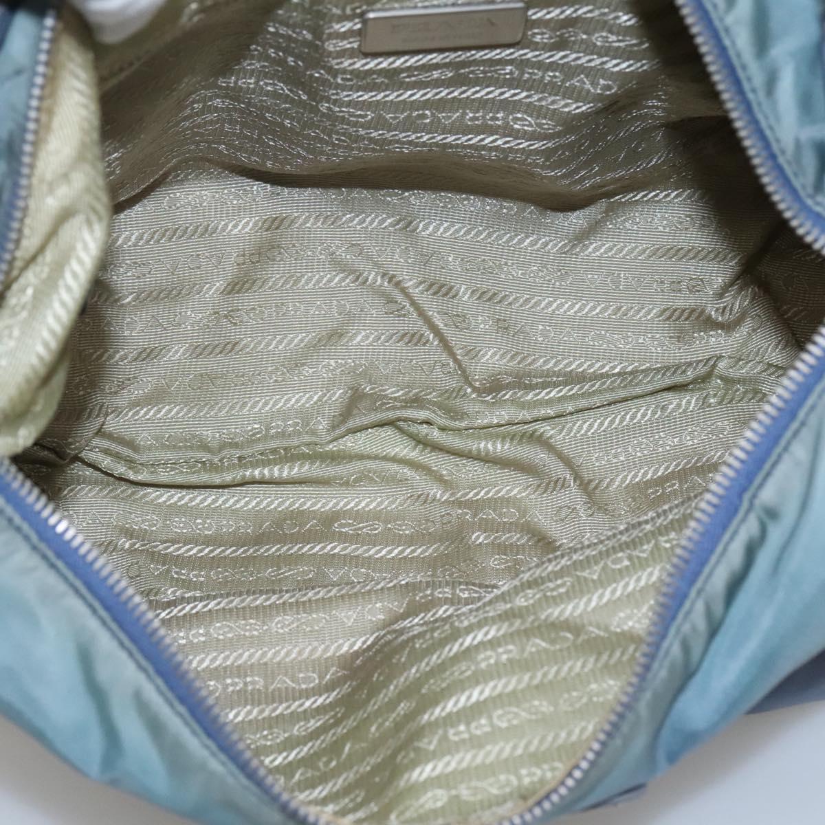 PRADA Shoulder Bag Nylon Blue Silver Auth mr1259