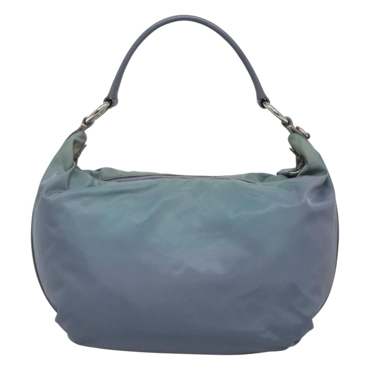 PRADA Shoulder Bag Nylon Blue Silver Auth mr1259