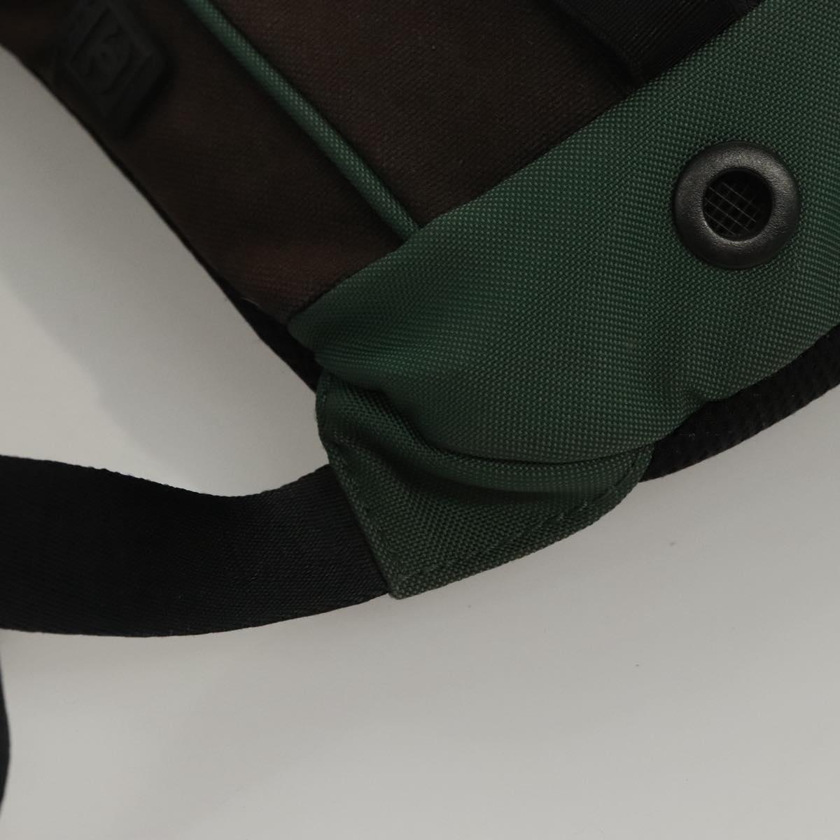 CHANEL Sports Backpack Canvas nylon Green Brown CC Auth mr1265