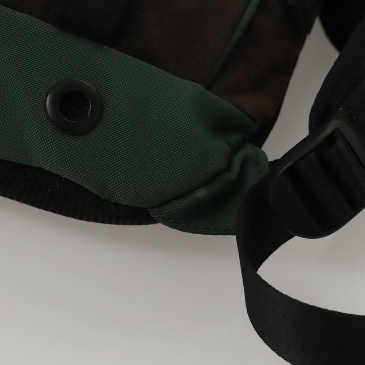 CHANEL Sports Backpack Canvas nylon Green Brown CC Auth mr1265