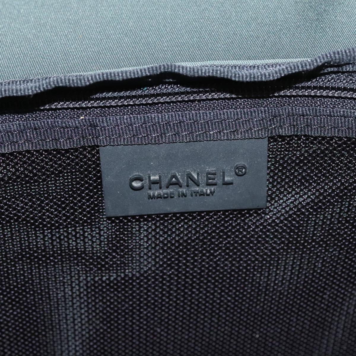 CHANEL Sports Backpack Canvas nylon Green Brown CC Auth mr1265