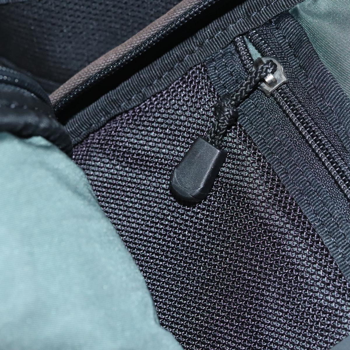 CHANEL Sports Backpack Canvas nylon Green Brown CC Auth mr1265
