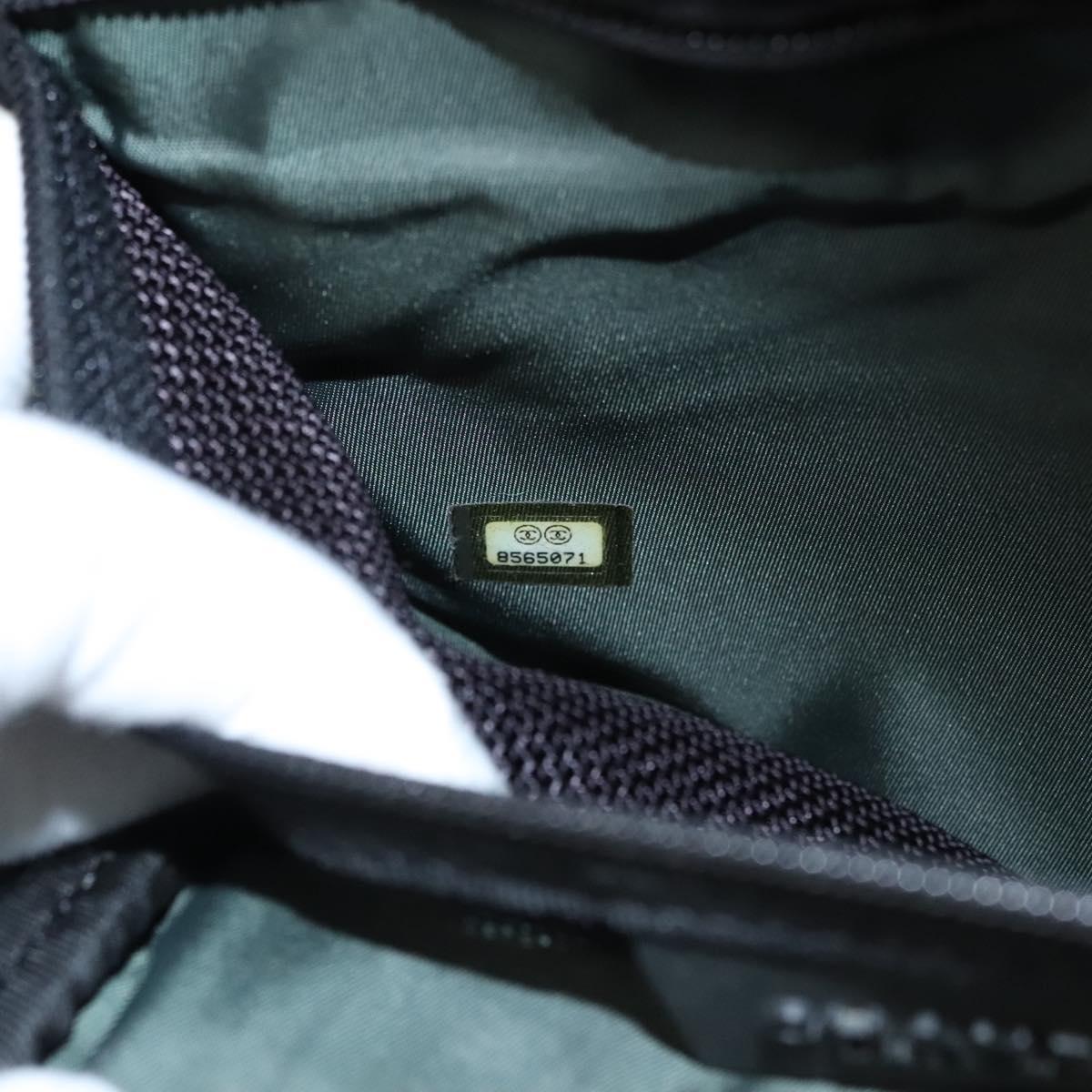 CHANEL Sports Backpack Canvas nylon Green Brown CC Auth mr1265
