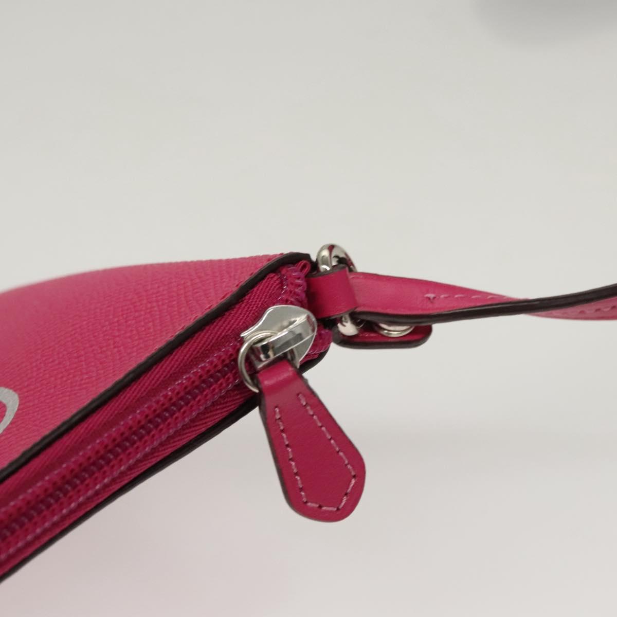 Coach Tote Bag Leather Pink Silver Auth mr1284
