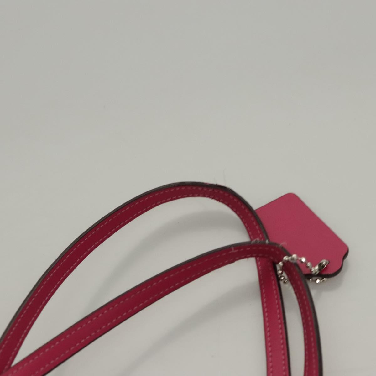 Coach Tote Bag Leather Pink Silver Auth mr1284