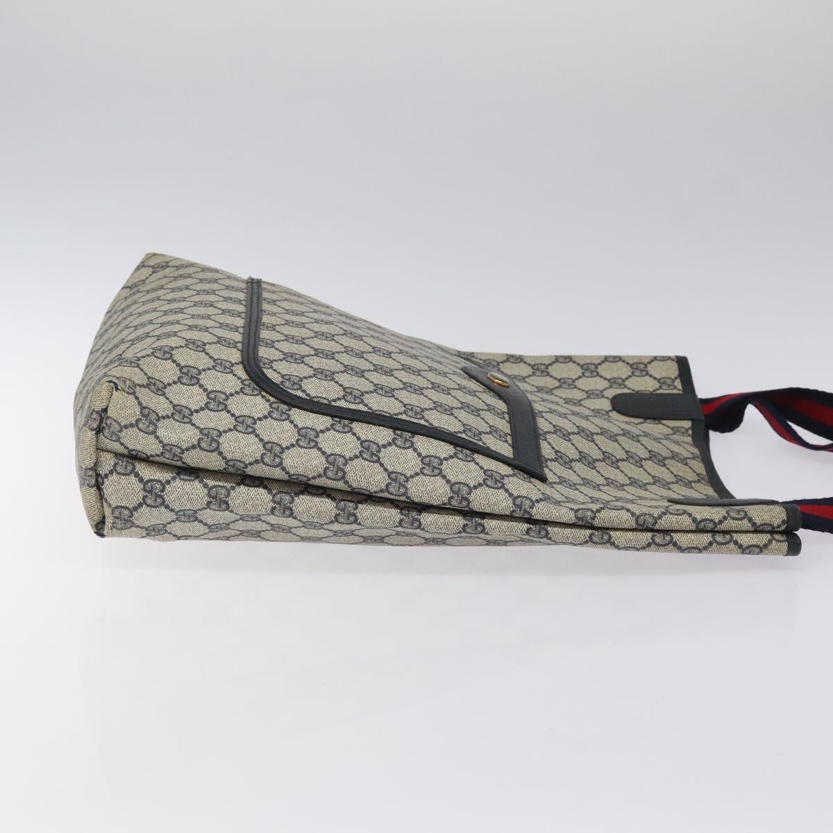 GUCCI GG Supreme Sherry Line Tote Bag PVC Navy 39 02 003 Auth mr1292