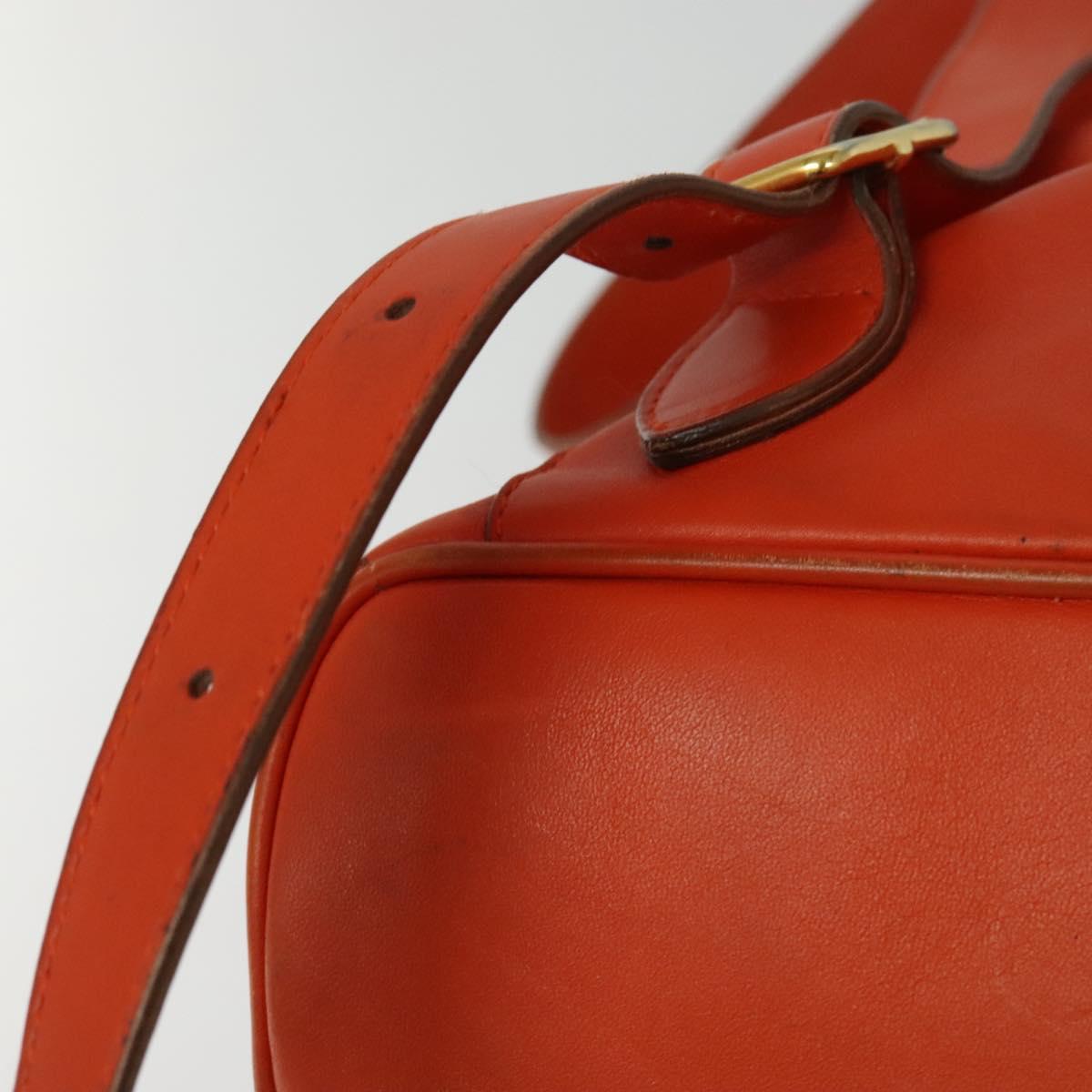 GUCCI Bamboo Backpack Leather Orange Gold 003 2058 0016 Auth mr1294