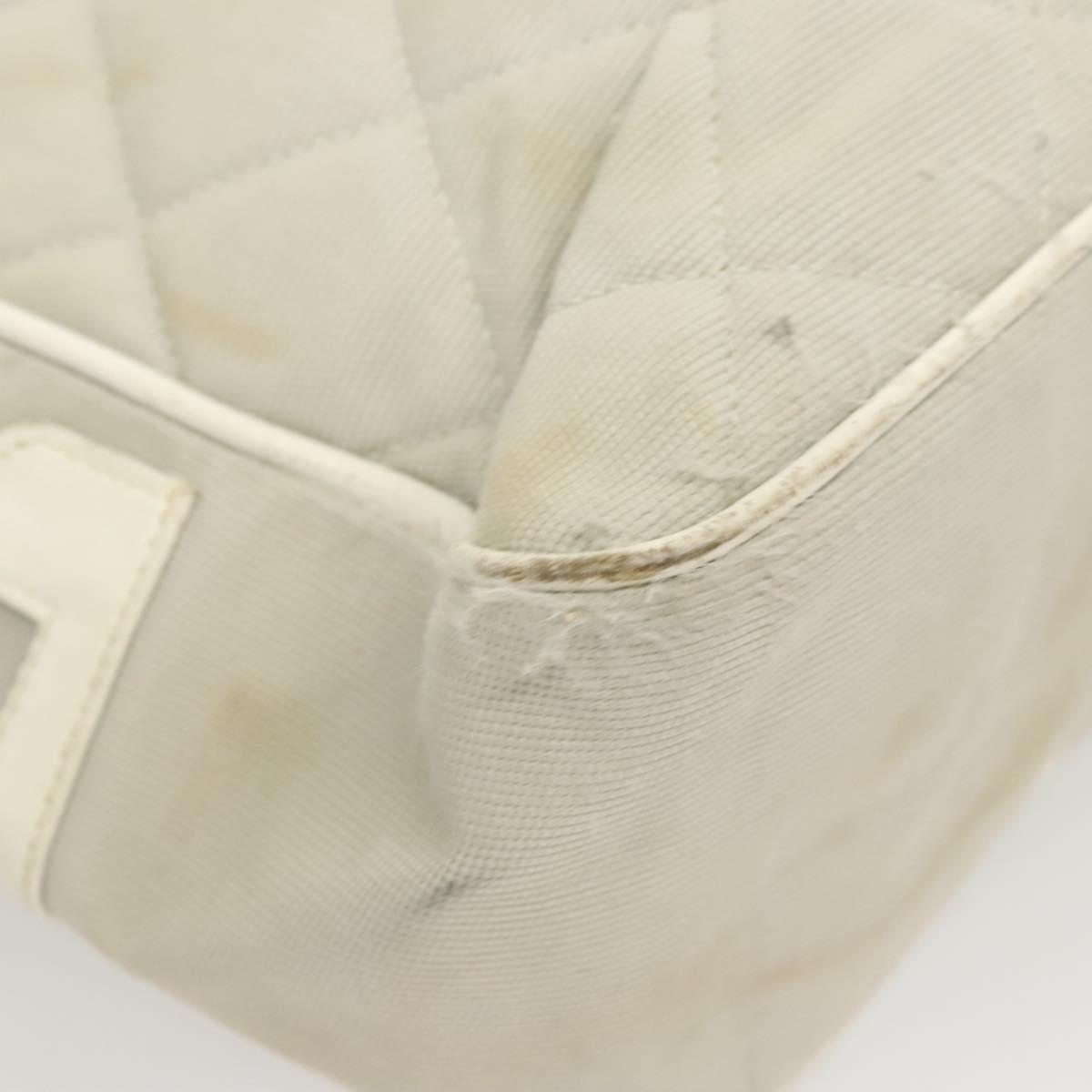 CHANEL Shoulder Bag Canvas Gray Silver CC Auth mr1301