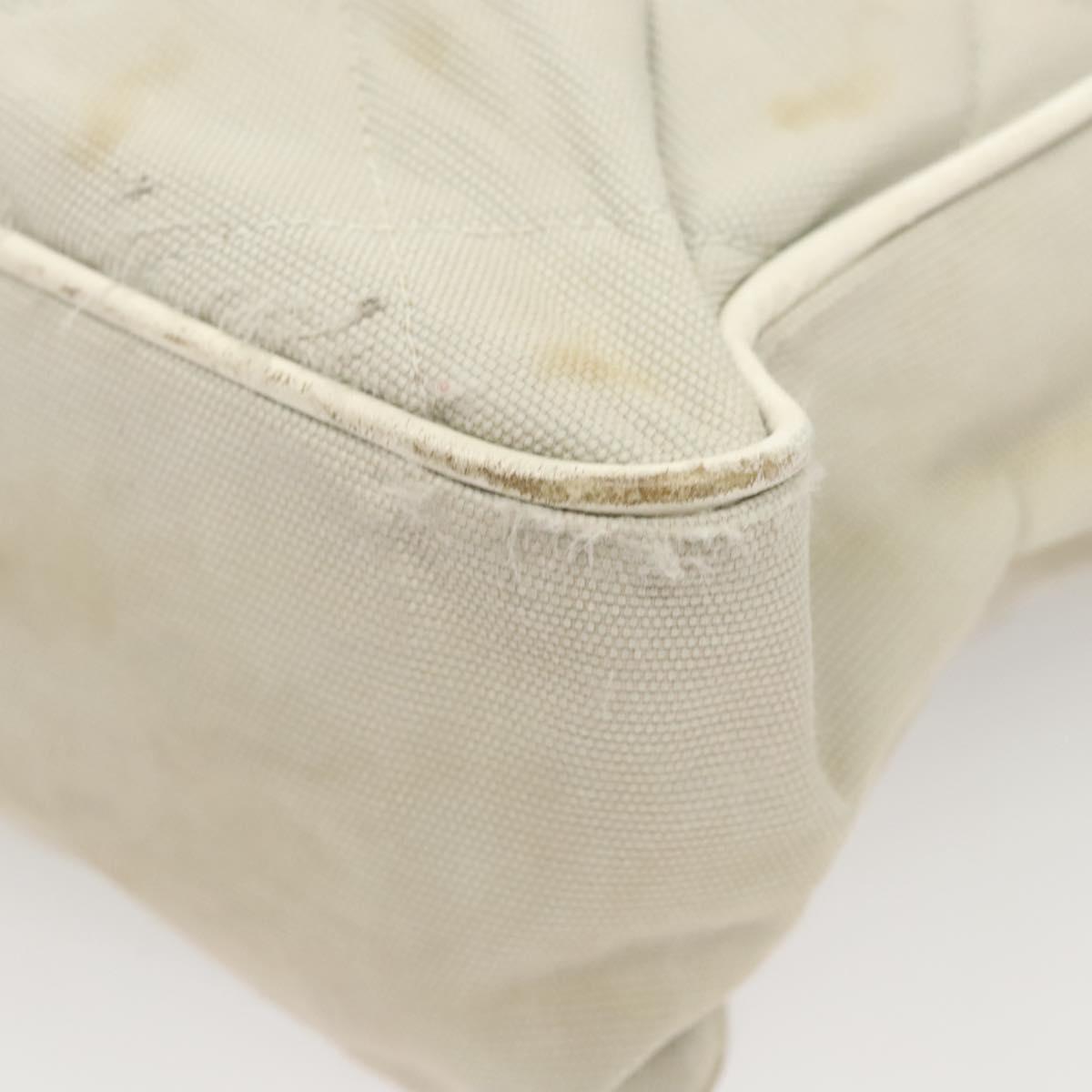 CHANEL Shoulder Bag Canvas Gray Silver CC Auth mr1301