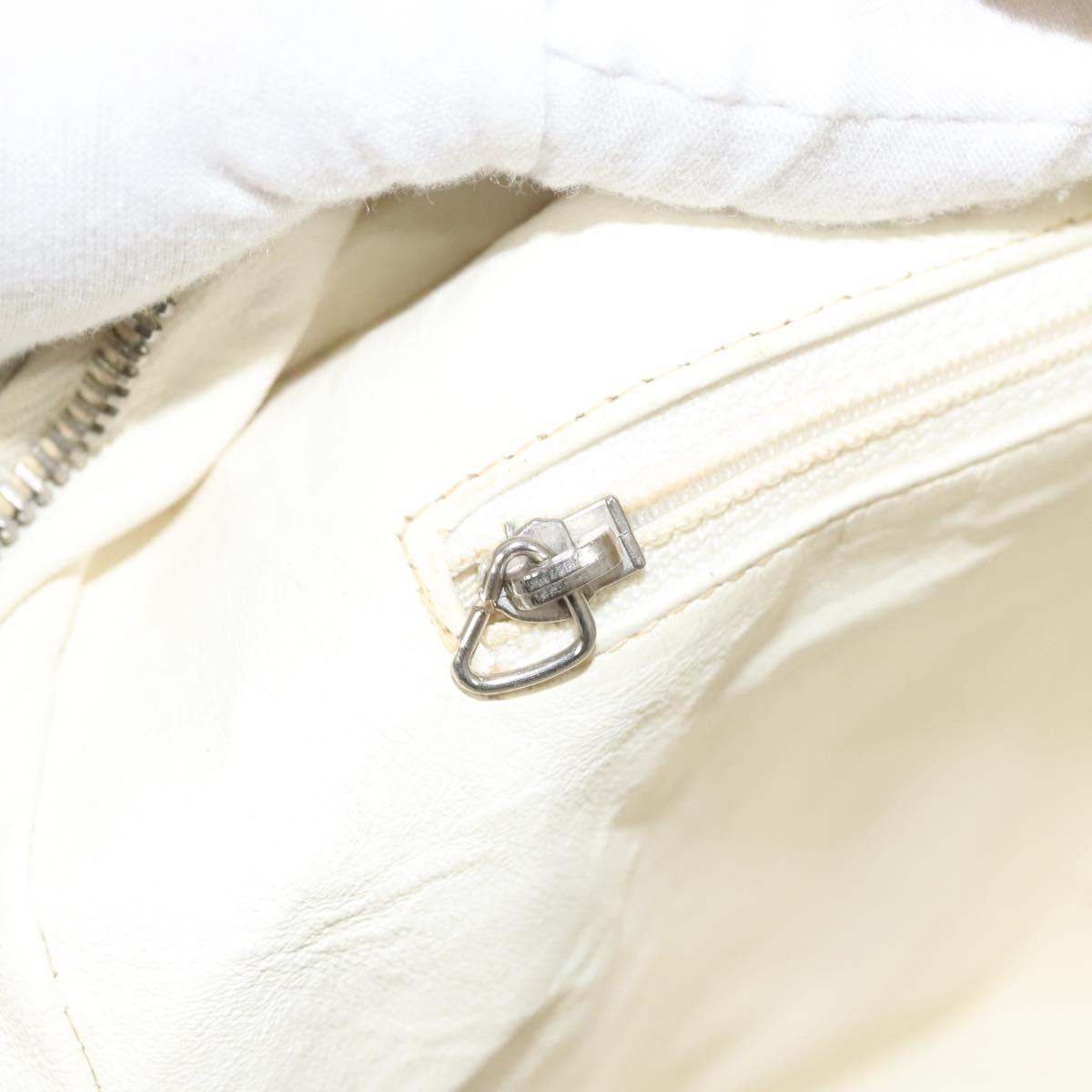 CHANEL Shoulder Bag Canvas Gray Silver CC Auth mr1301