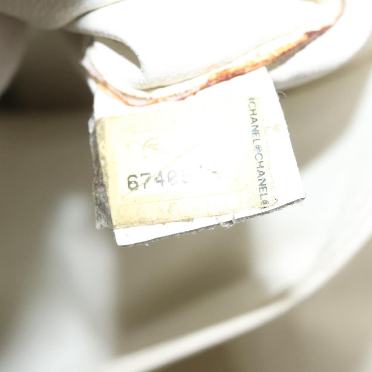 CHANEL Shoulder Bag Canvas Gray Silver CC Auth mr1301