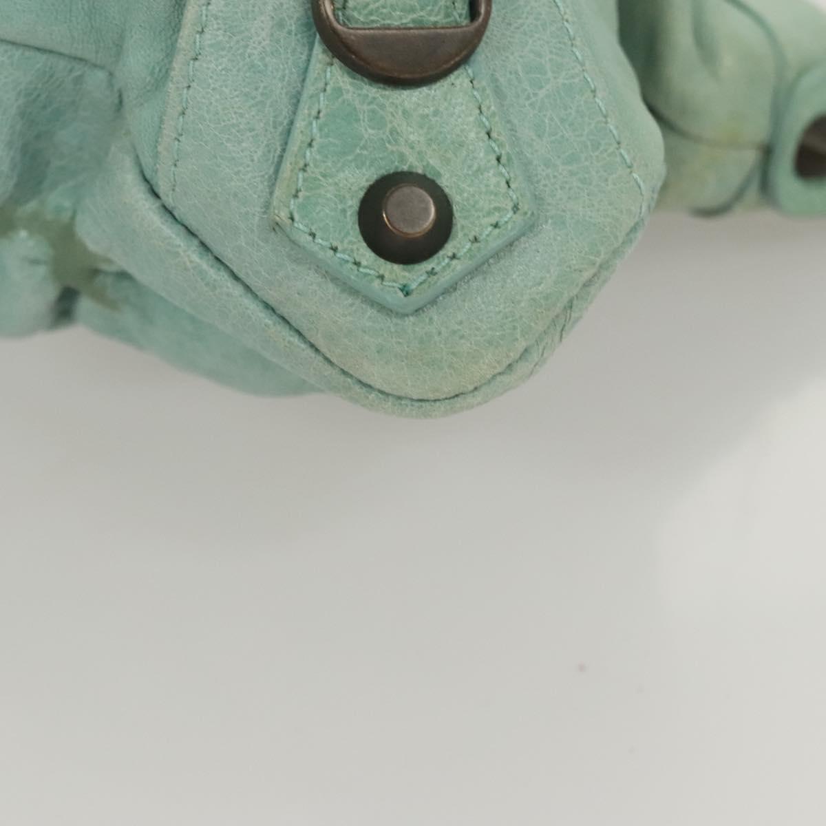 BALENCIAGA City Hand Bag Leather Green Auth mr1307