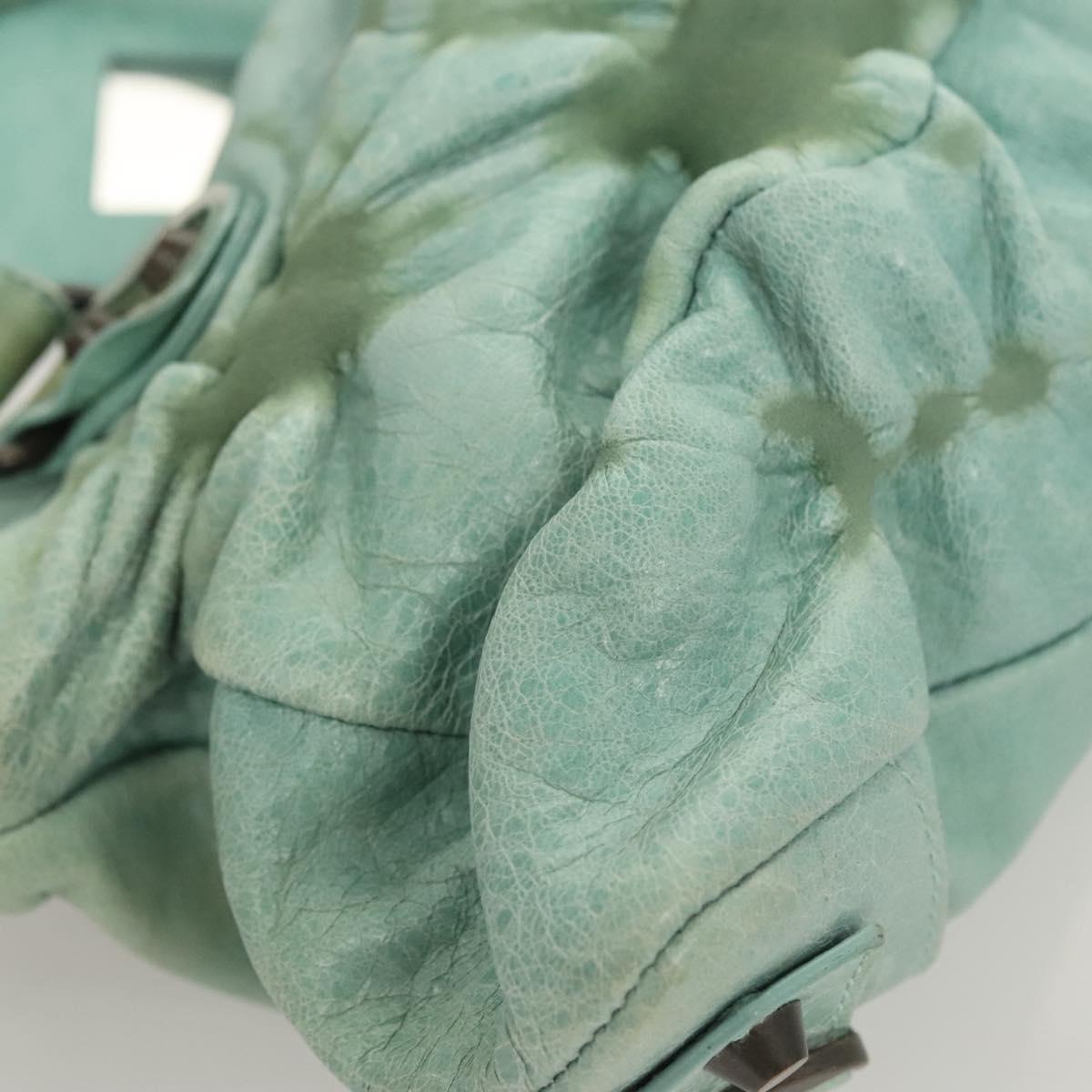 BALENCIAGA City Hand Bag Leather Green Auth mr1307