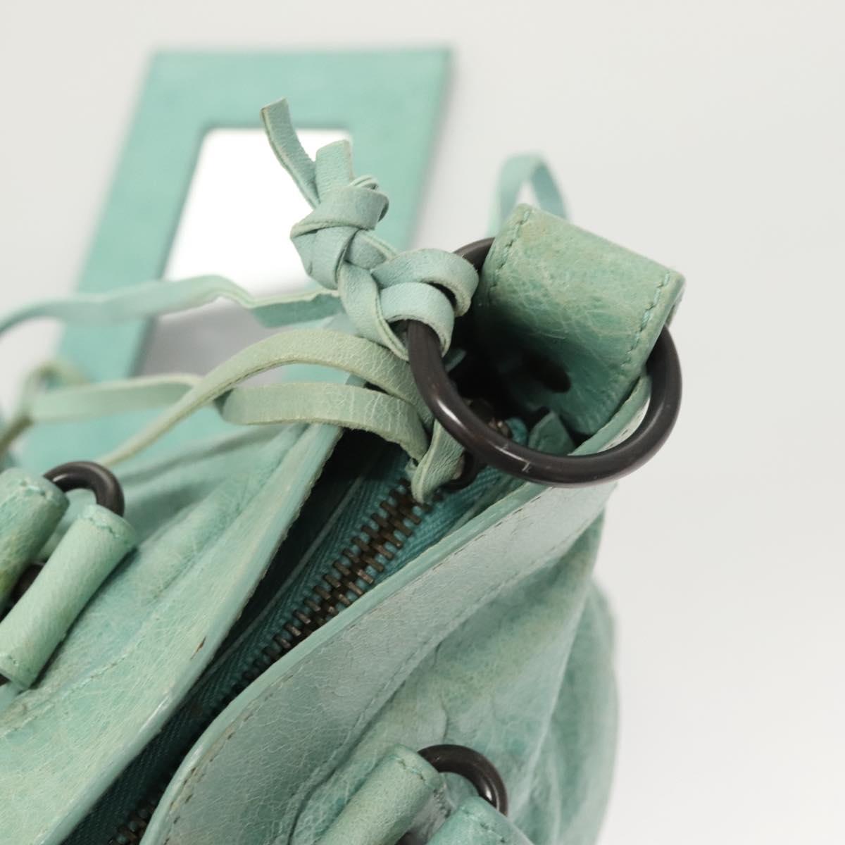 BALENCIAGA City Hand Bag Leather Green Auth mr1307