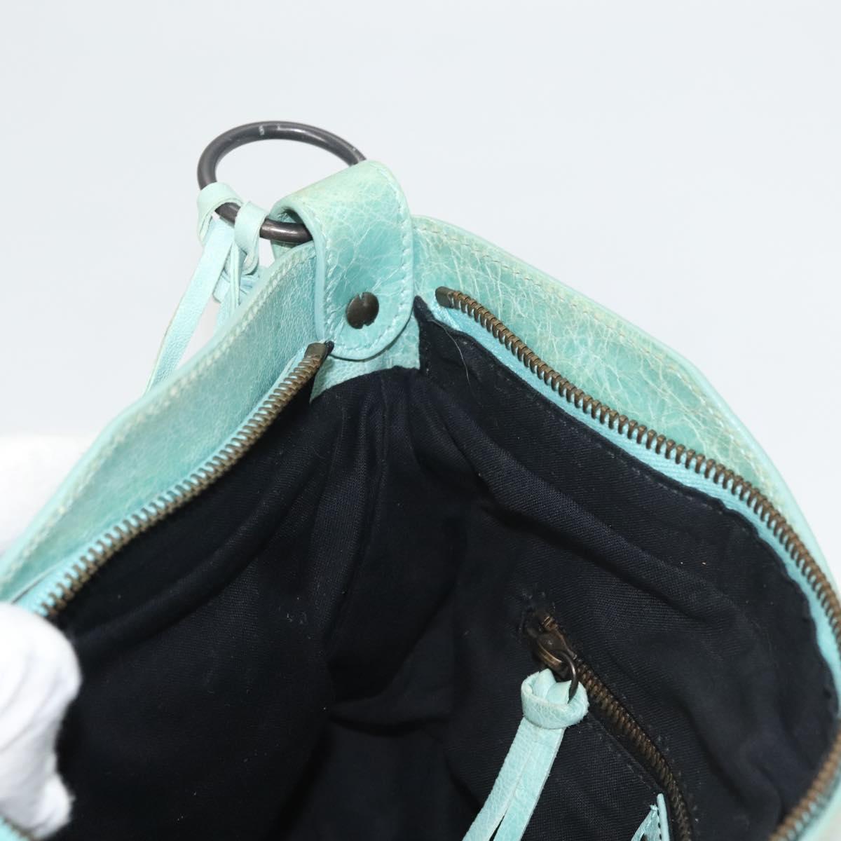 BALENCIAGA City Hand Bag Leather Green Auth mr1307