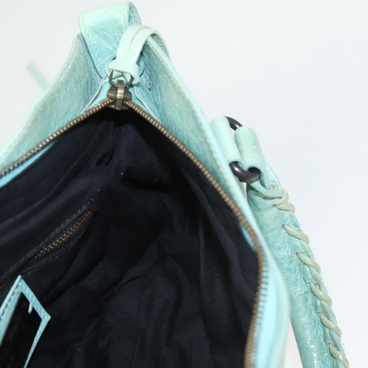 BALENCIAGA City Hand Bag Leather Green Auth mr1307