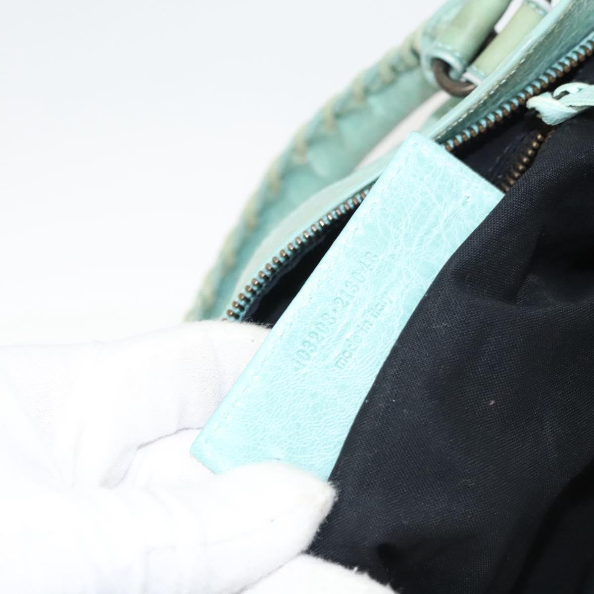 BALENCIAGA City Hand Bag Leather Green Auth mr1307