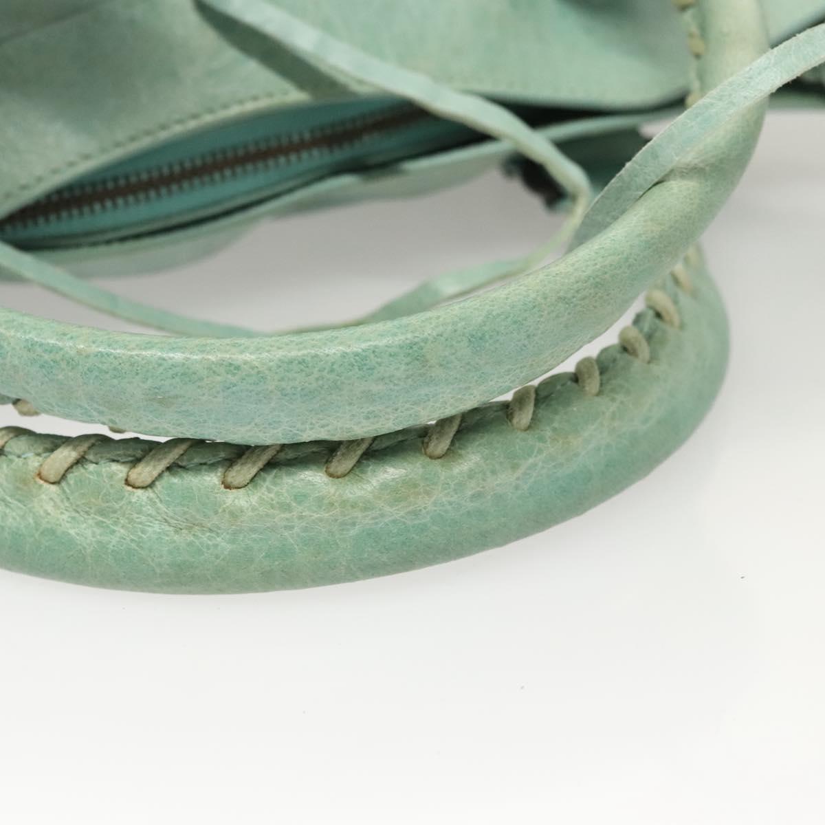 BALENCIAGA City Hand Bag Leather Green Auth mr1307