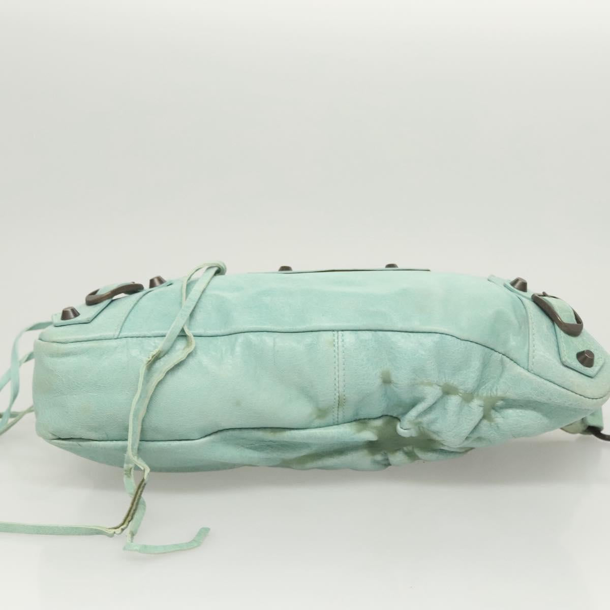 BALENCIAGA City Hand Bag Leather Green Auth mr1307