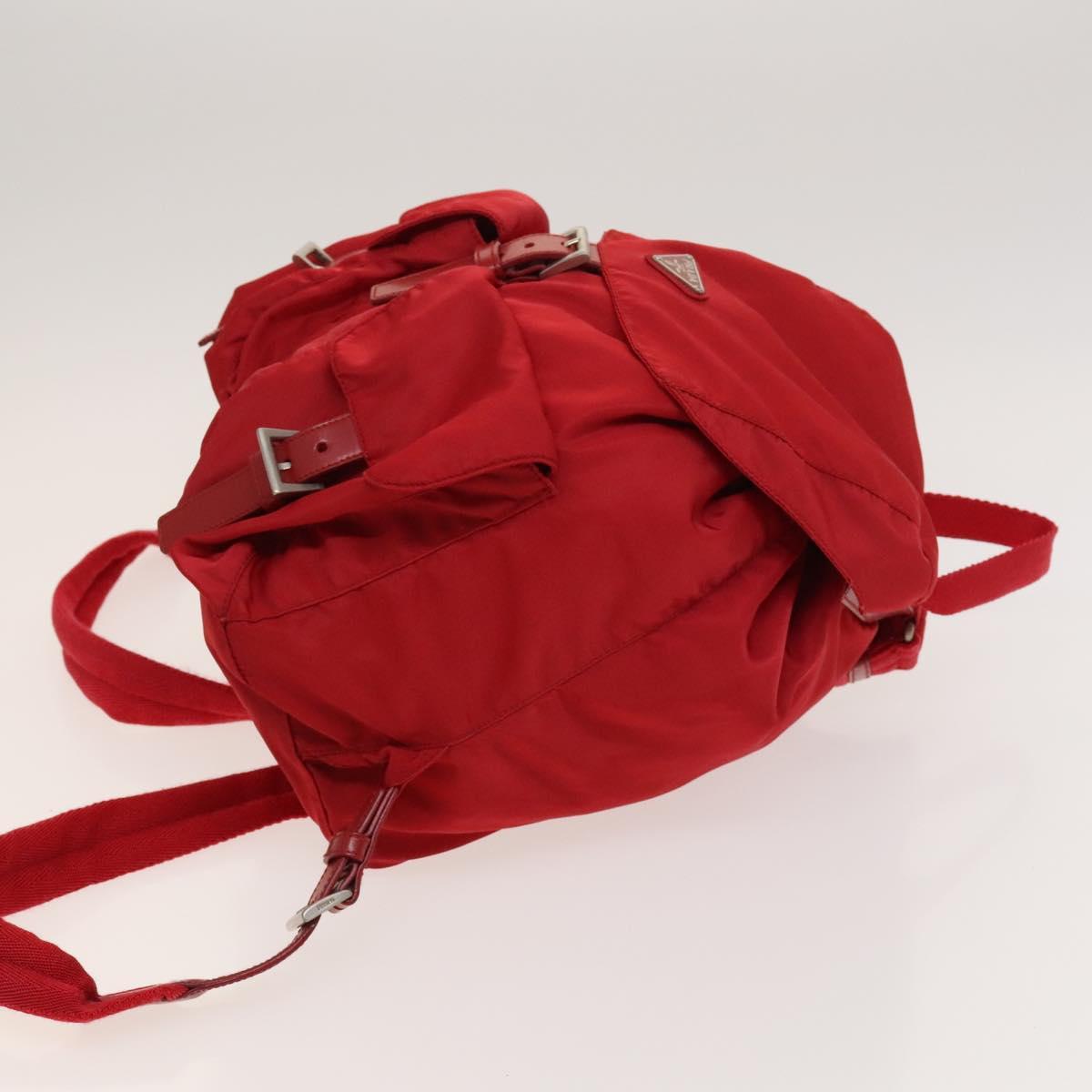 PRADA Backpack Nylon Red Silver Auth mr1309