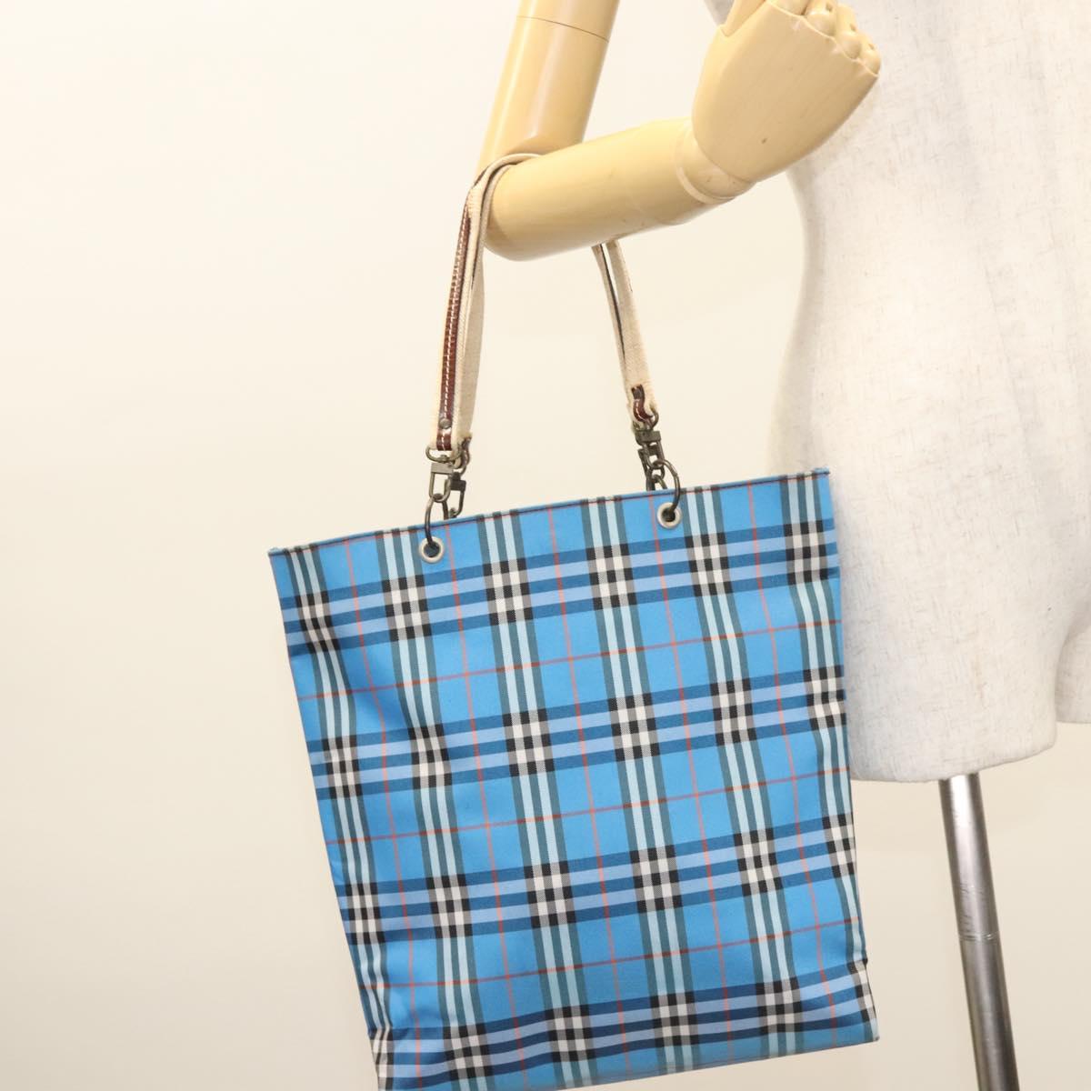 BURBERRY Nova Check Tote Bag Nylon Blue Auth mr1314