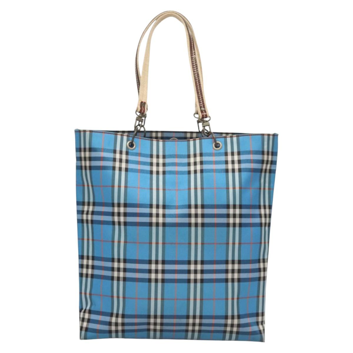 BURBERRY Nova Check Tote Bag Nylon Blue Auth mr1314