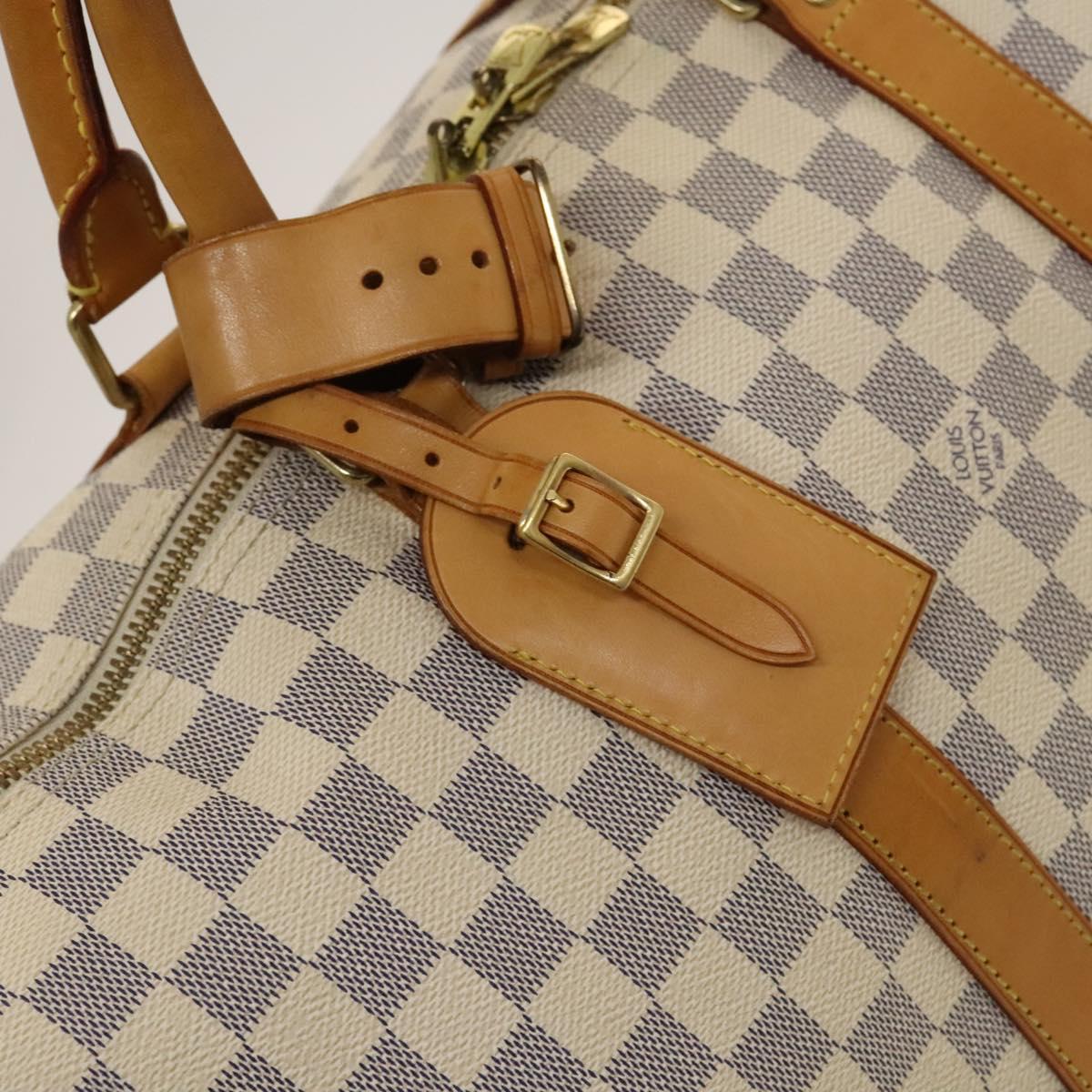 LOUIS VUITTON Damier Azur Keepall 50 Boston Bag N41430 LV Auth mr1315